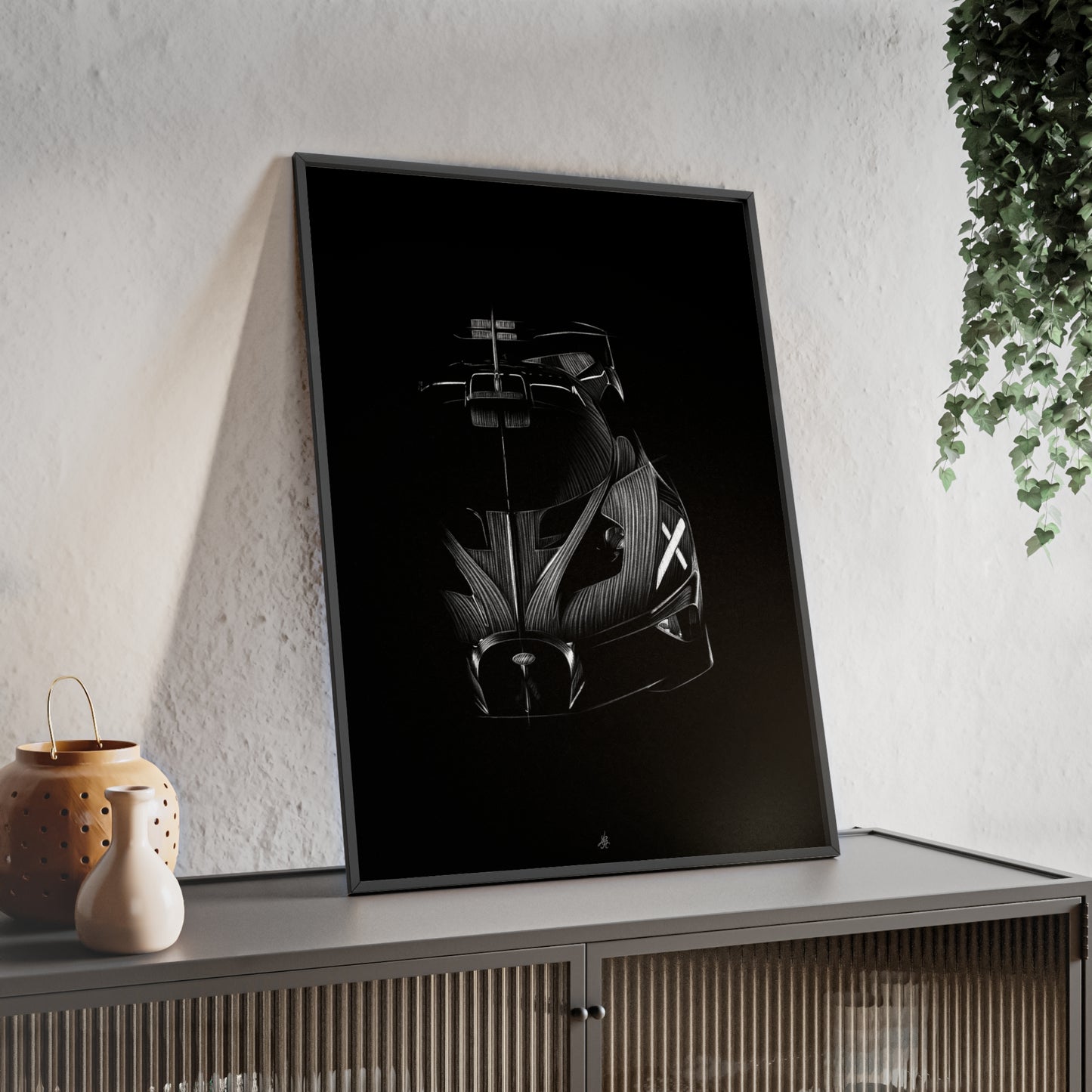 Dessin Encadré Bugatti Bolide, décoration hypercar