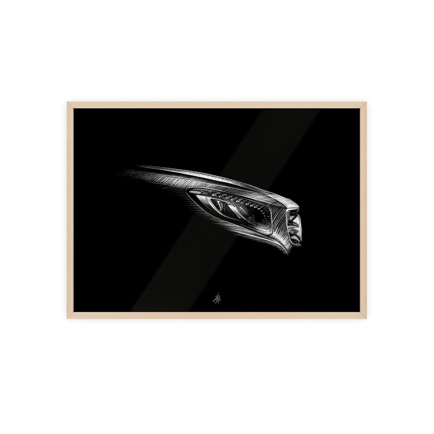 Dessin Encadré Mercedes, Classe S, 65 amg, décoration luxe-LE CADEAU AUTOMOBILE