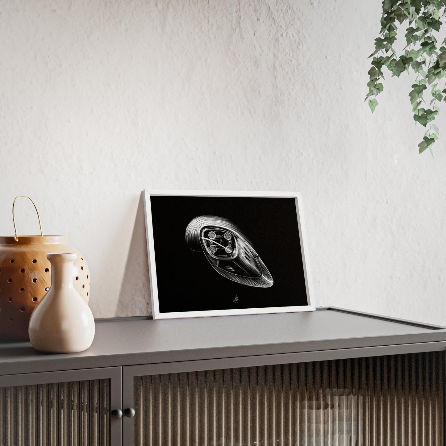 Dessin Encadré Porsche 918, Spyder, décoration hypercar-LE CADEAU AUTOMOBILE