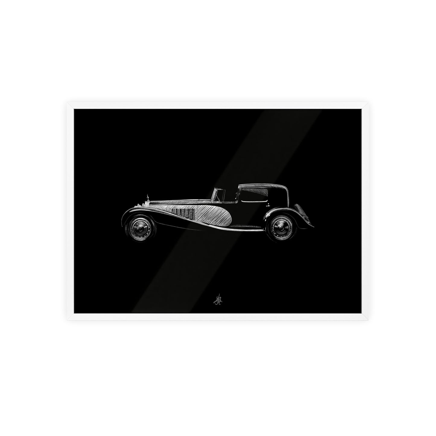 Dessin Encadré Bugatti Royale, décoration classique