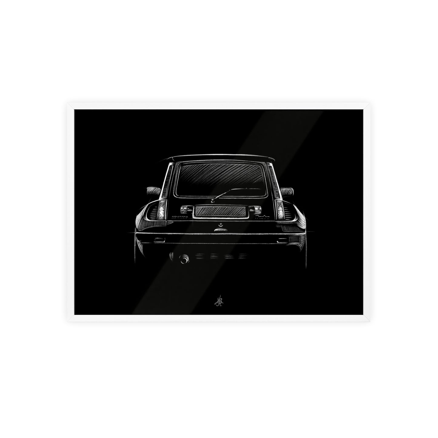 Dessin Encadré Renault 5 Turbo, décoration gti