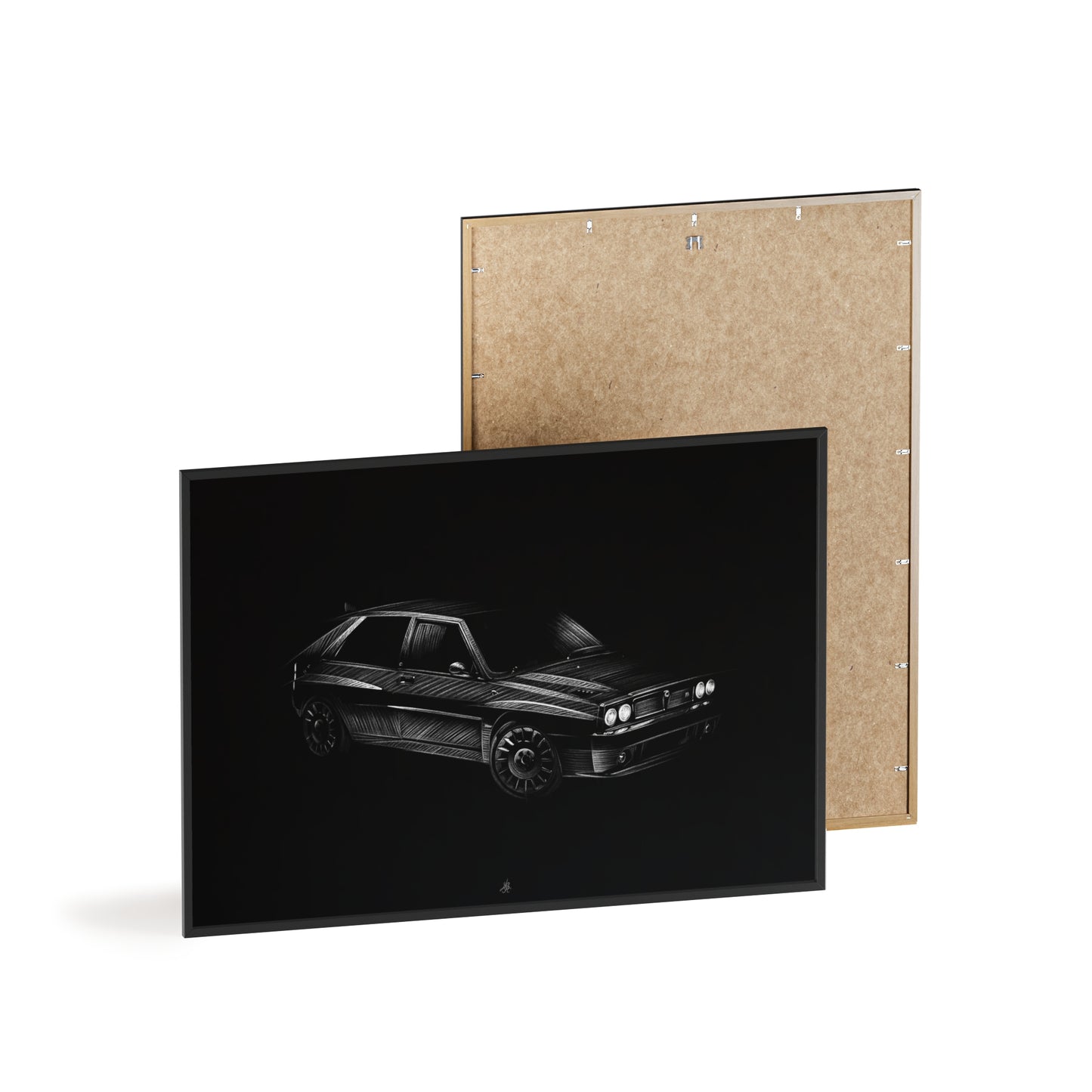 Dessin Encadré Lancia Delta Integrale, décoration rallye