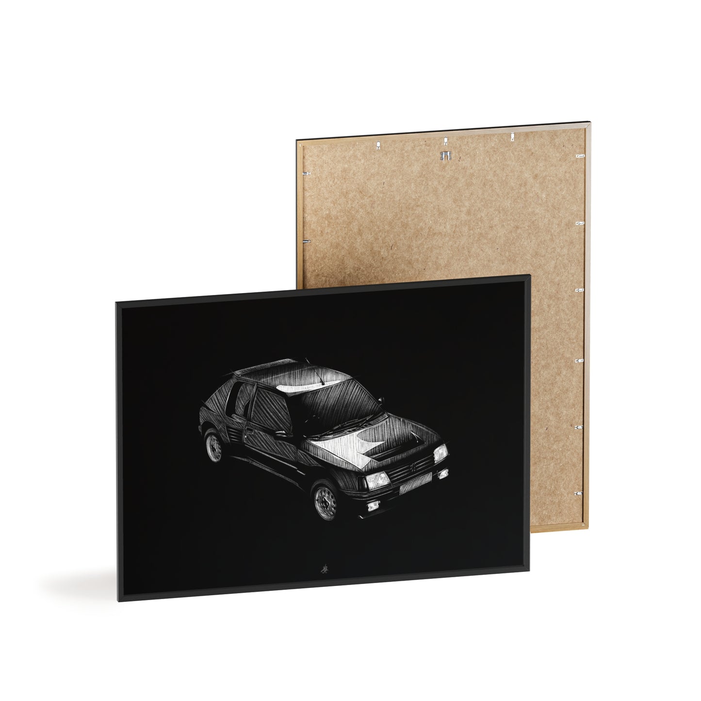 Dessin Encadré Peugeot 205 T16, décoration gti