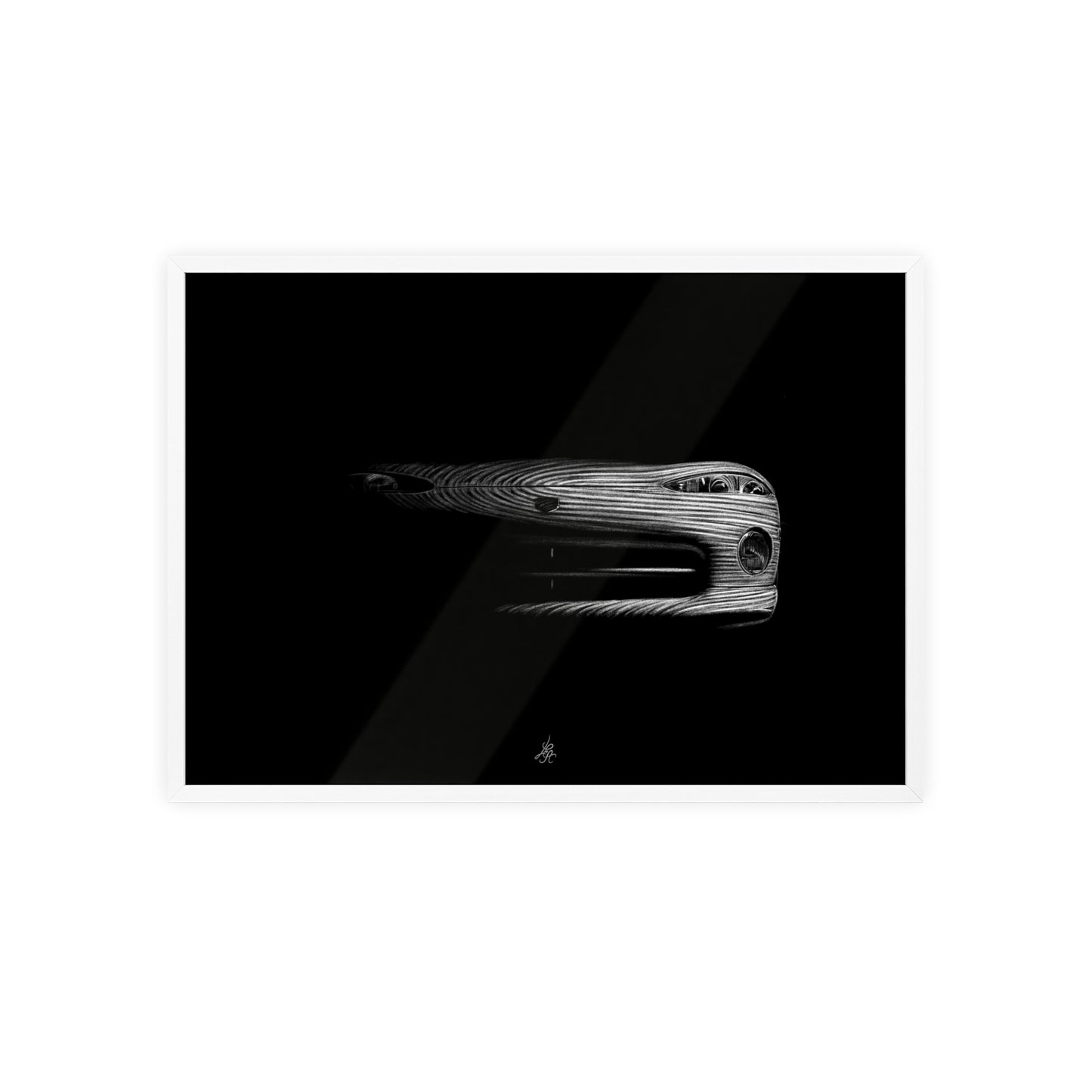 Dessin Encadré Dodge Viper, décoration supercar