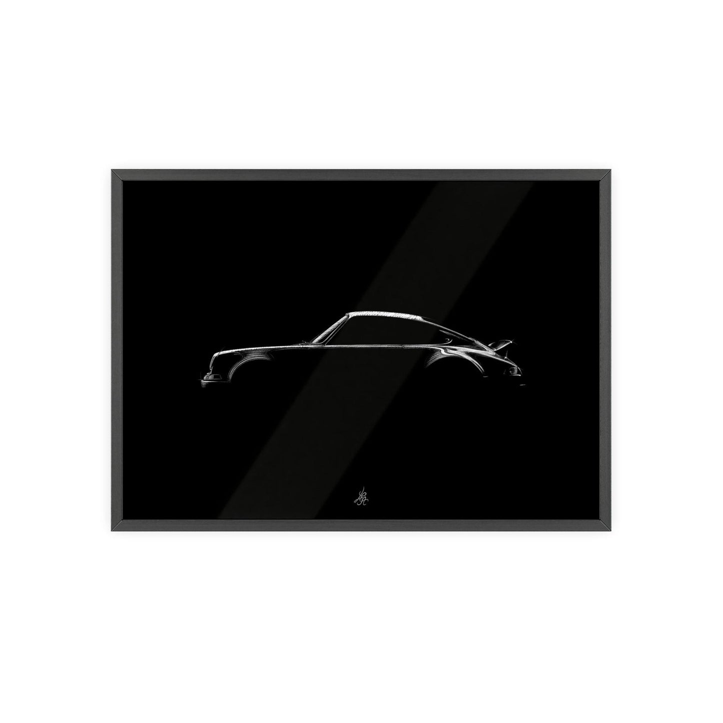 Dessin Encadré Porsche 911, Carrera RS, décoration automobile-LE CADEAU AUTOMOBILE