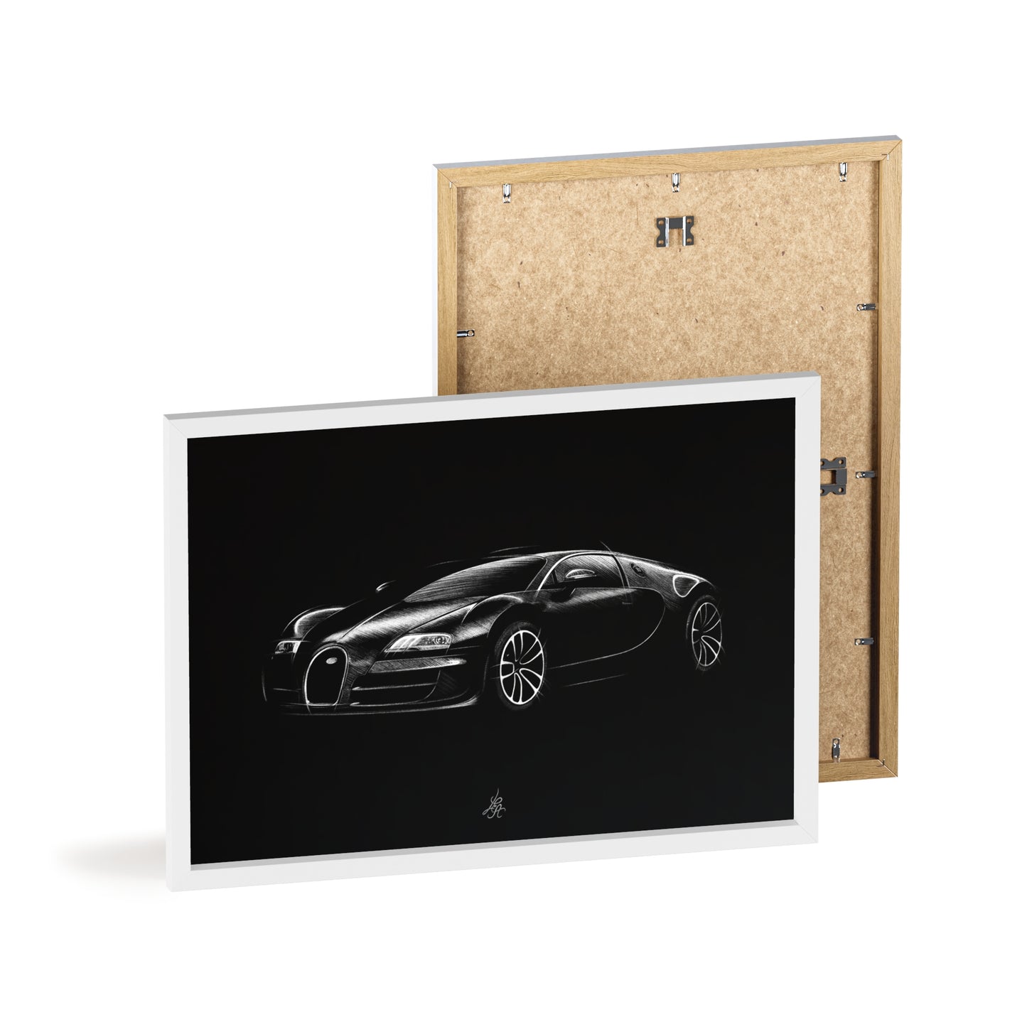 Dessin Encadré Bugatti Veyron, décoration hypercar