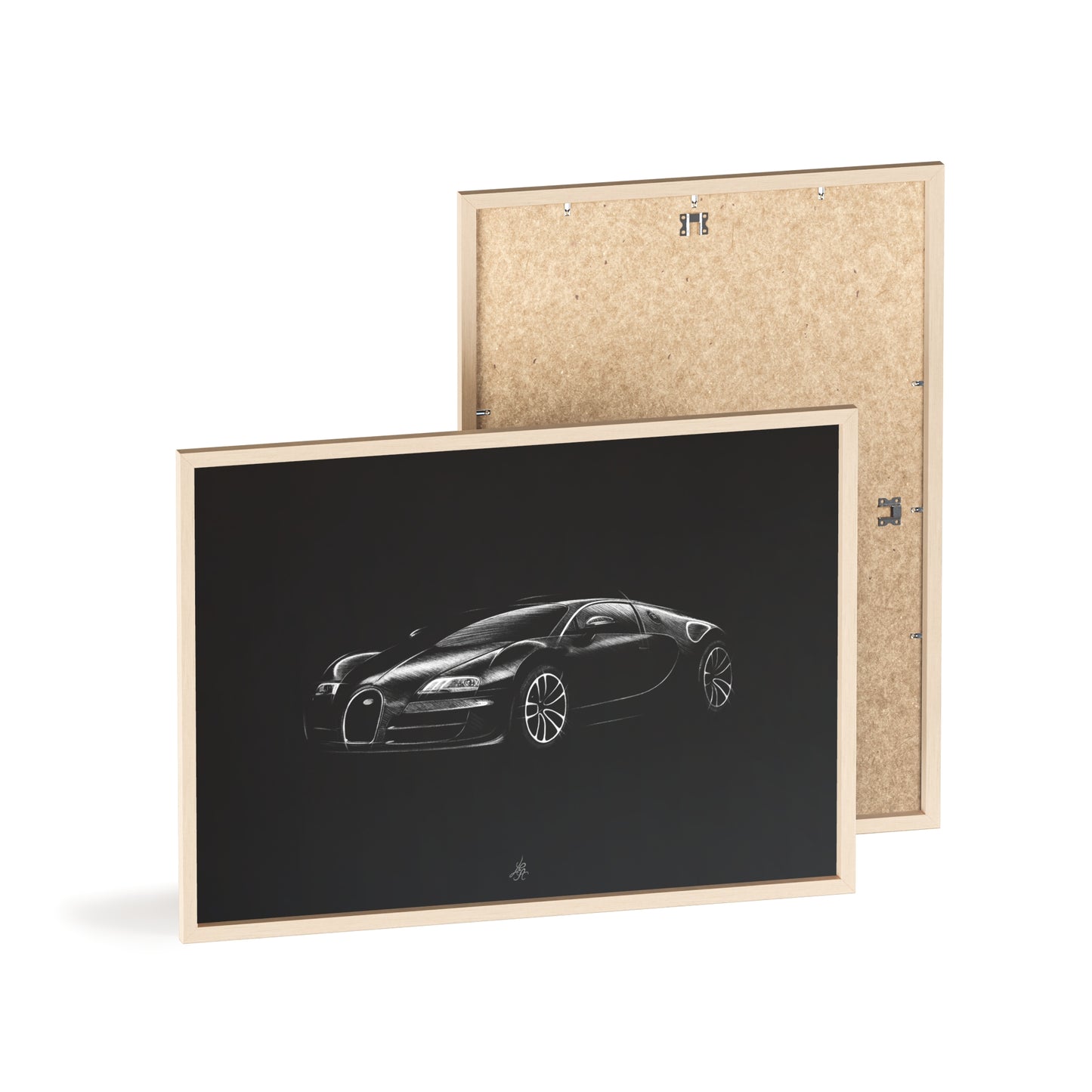 Dessin Encadré Bugatti Veyron, décoration hypercar