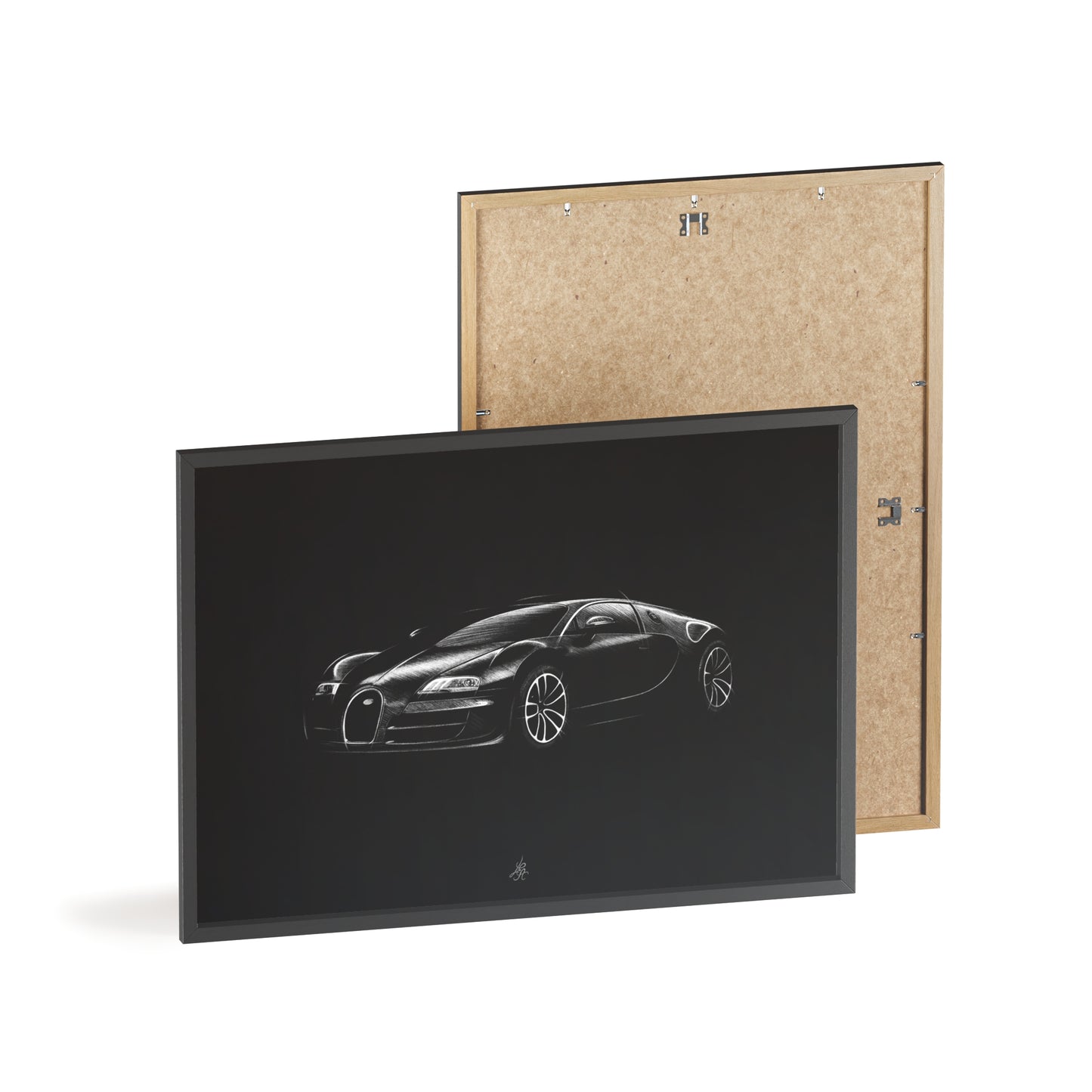 Dessin Encadré Bugatti Veyron, décoration hypercar