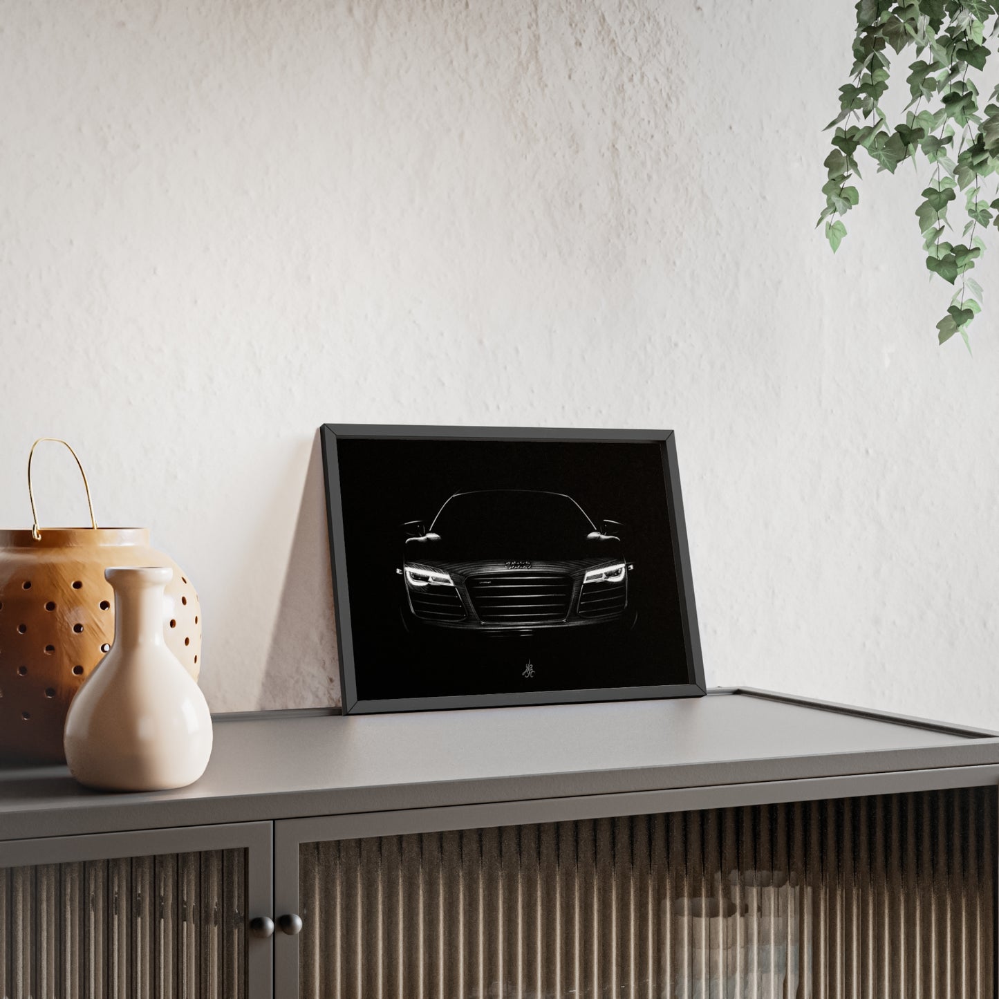 Dessin Encadré Audi R8, décoration supercar