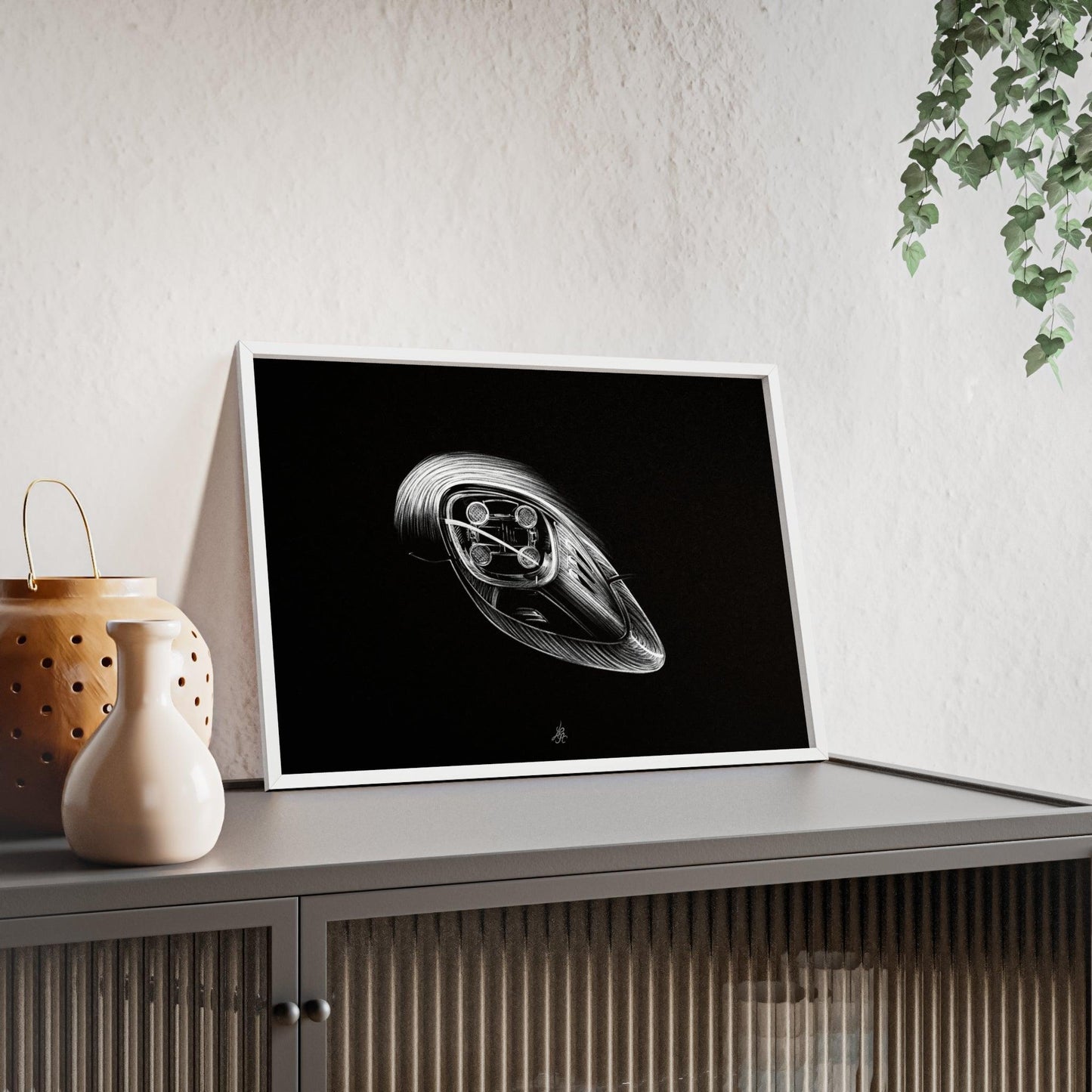 Dessin Encadré Porsche 918, Spyder, décoration hypercar-LE CADEAU AUTOMOBILE