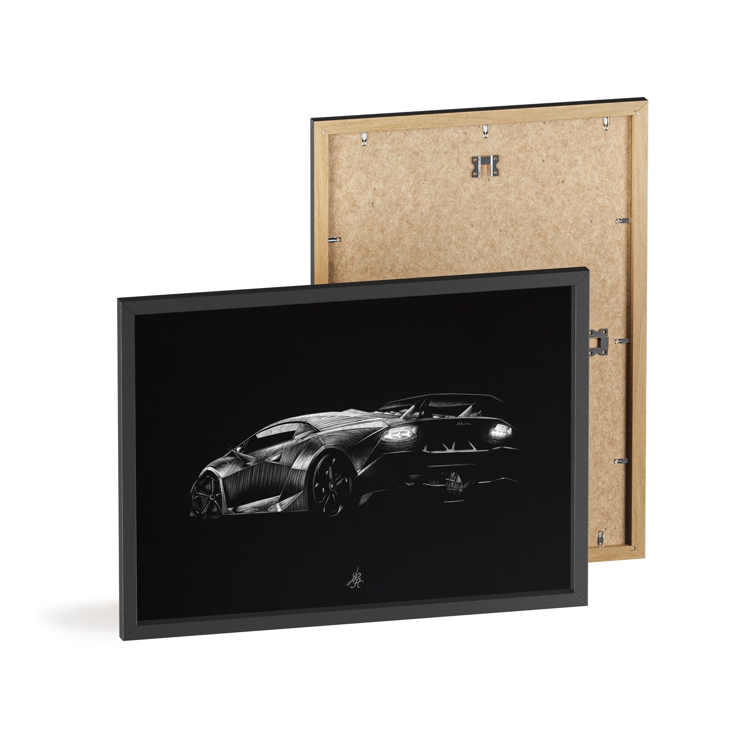 Dessin Encadré Lamborghini Sesto Elemento, décoration supercar