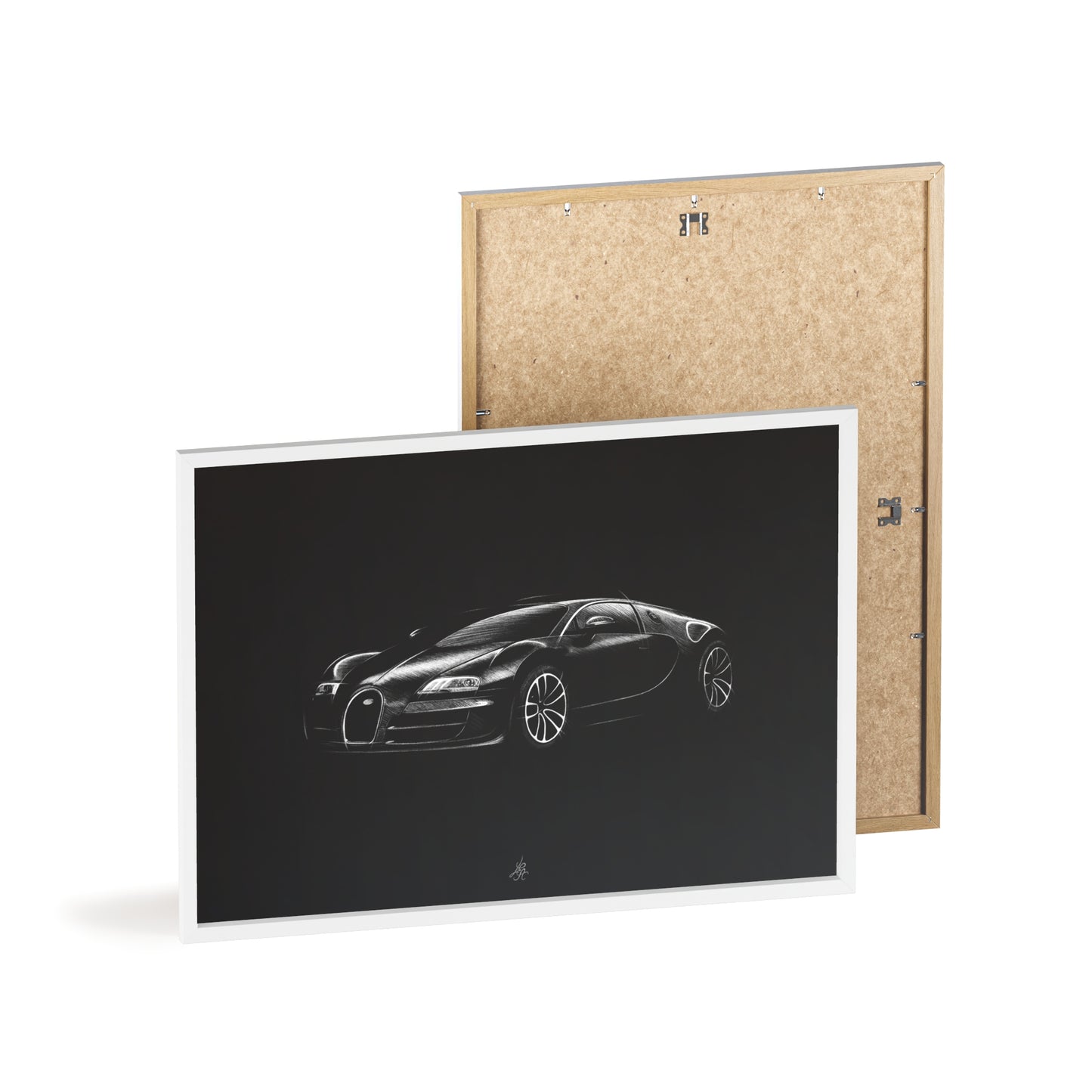 Dessin Encadré Bugatti Veyron, décoration hypercar