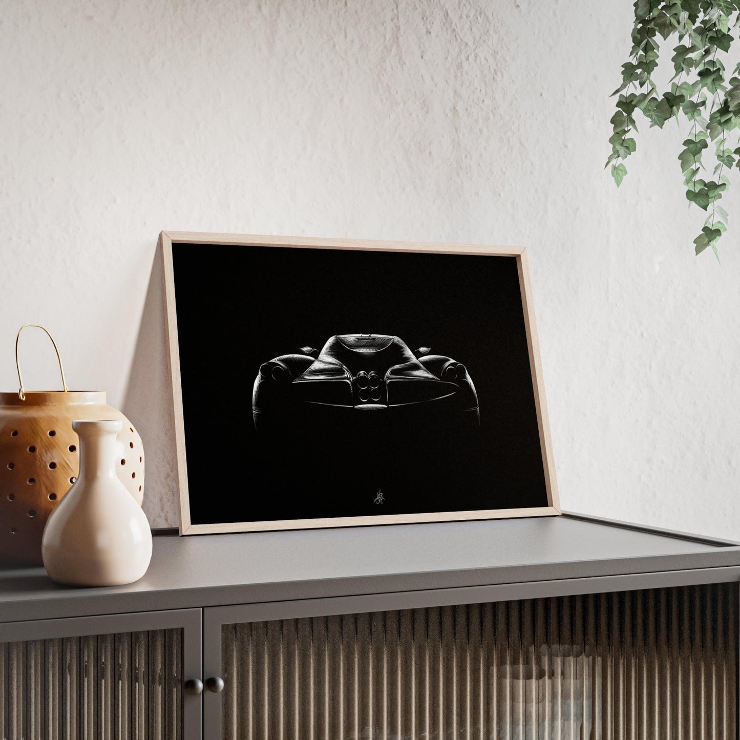 Dessin Encadré Pagani Huayra, décoration hypercar-LE CADEAU AUTOMOBILE