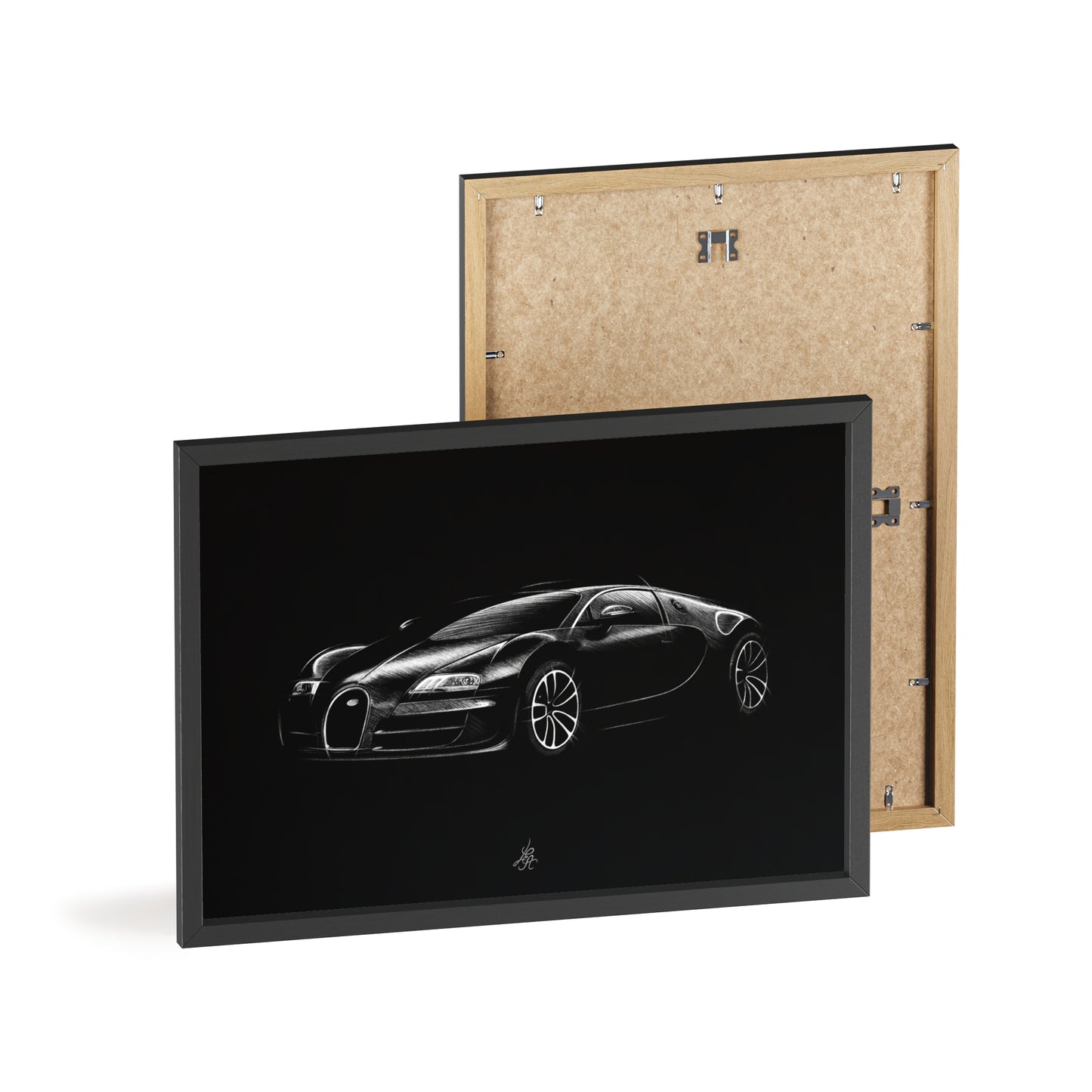 Dessin Encadré Bugatti Veyron, décoration hypercar