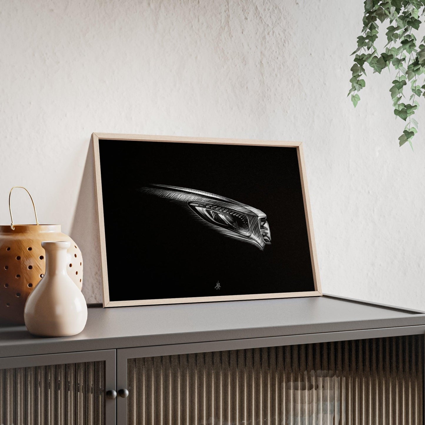 Dessin Encadré Mercedes, Classe S, 65 amg, décoration luxe-LE CADEAU AUTOMOBILE
