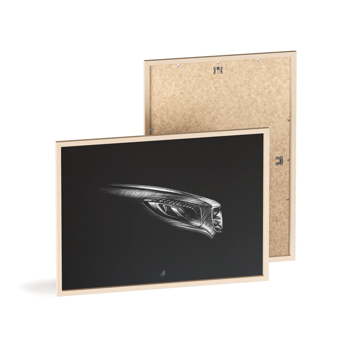 Dessin Encadré Mercedes, Classe S, 65 amg, décoration luxe-LE CADEAU AUTOMOBILE