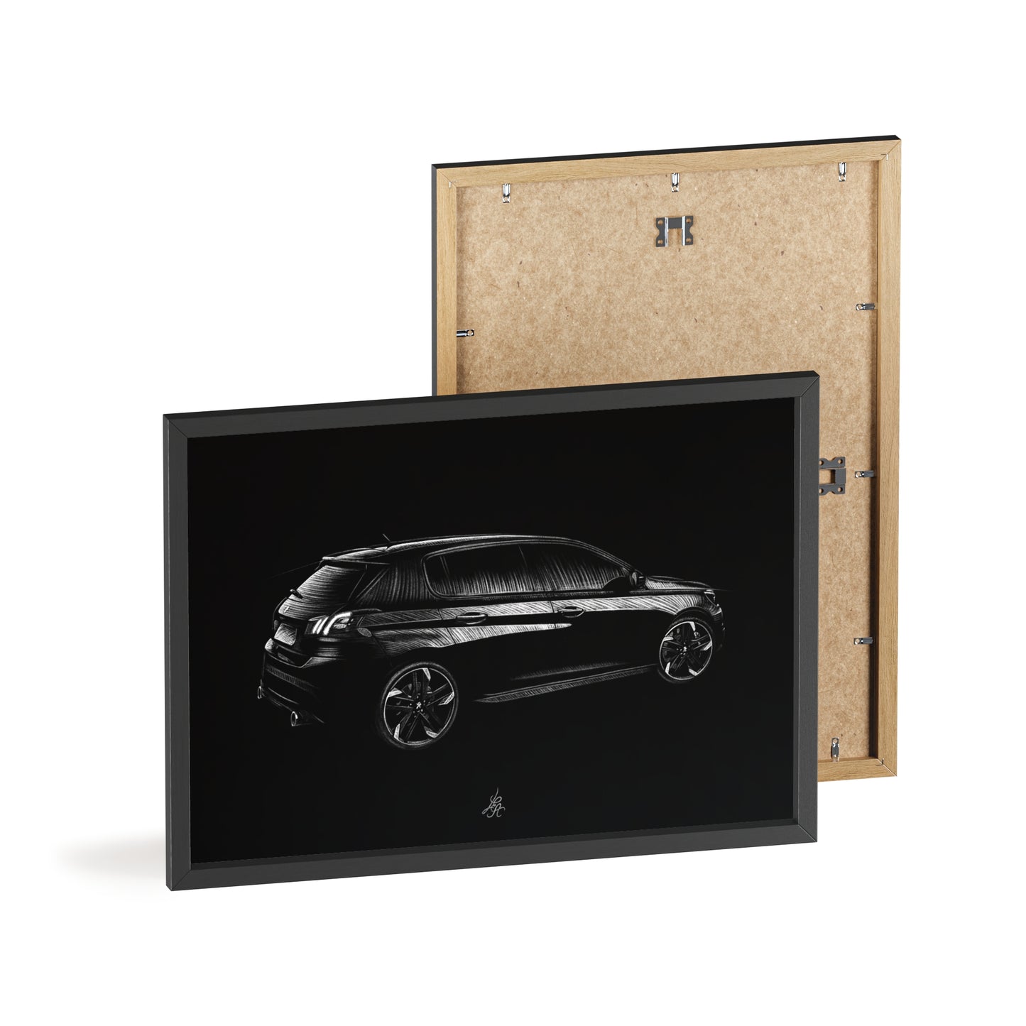 Dessin Encadré Peugeot 308 GTI, décoration moderne
