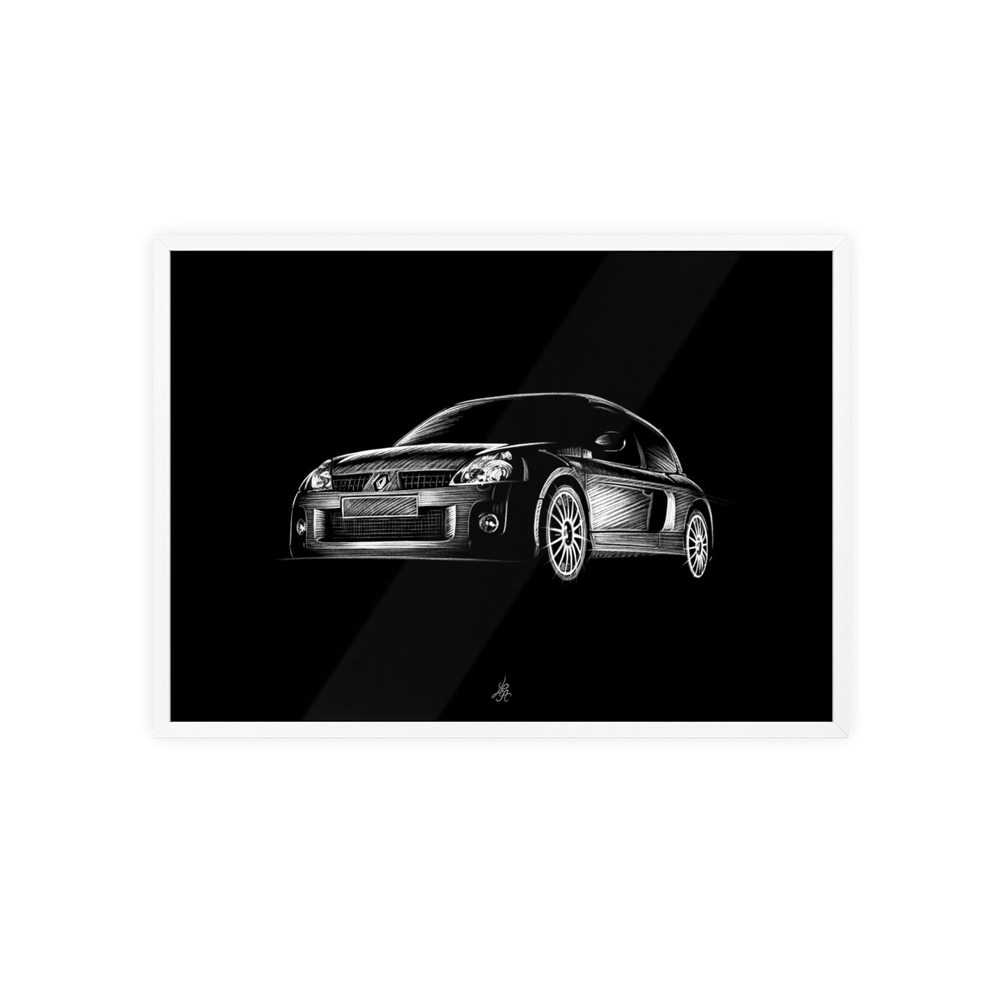 Dessin Encadré Renault Clio V6, décoration gti