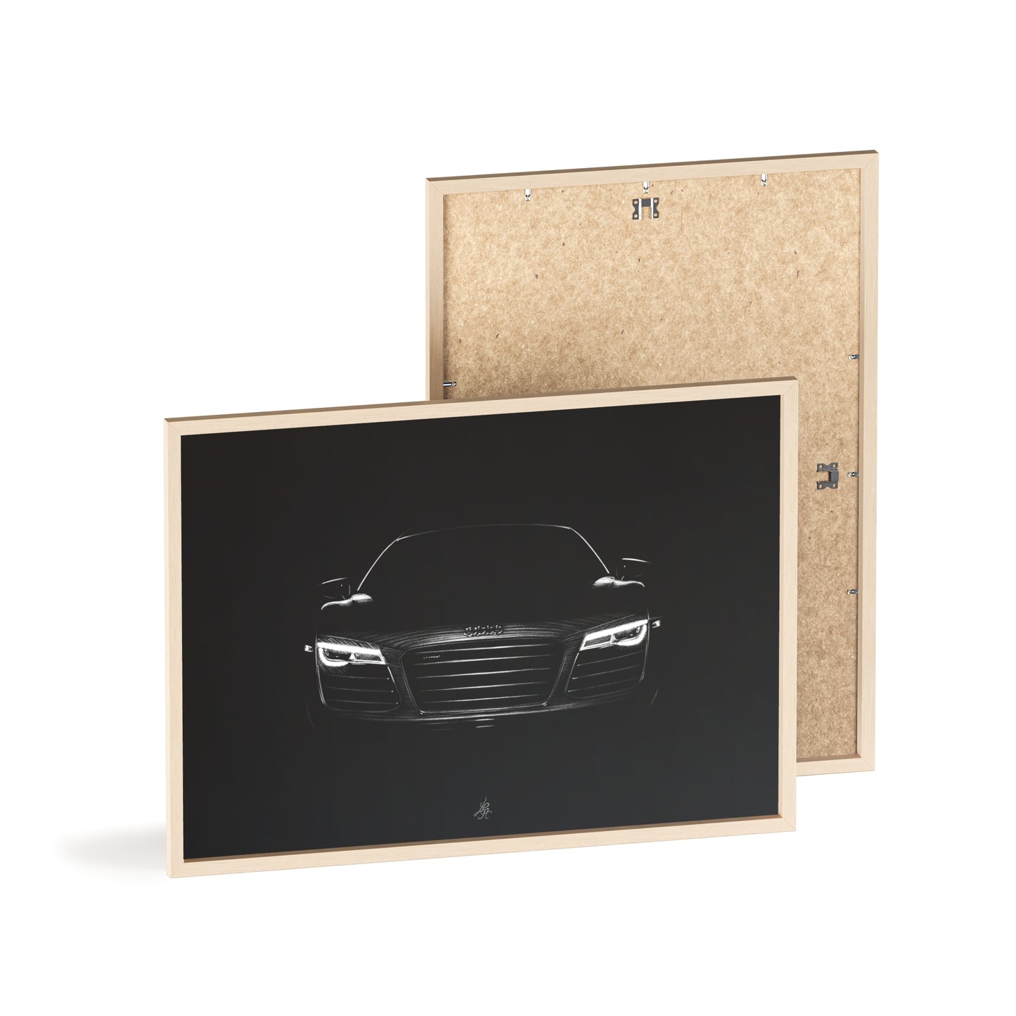 Dessin Encadré Audi R8, décoration supercar