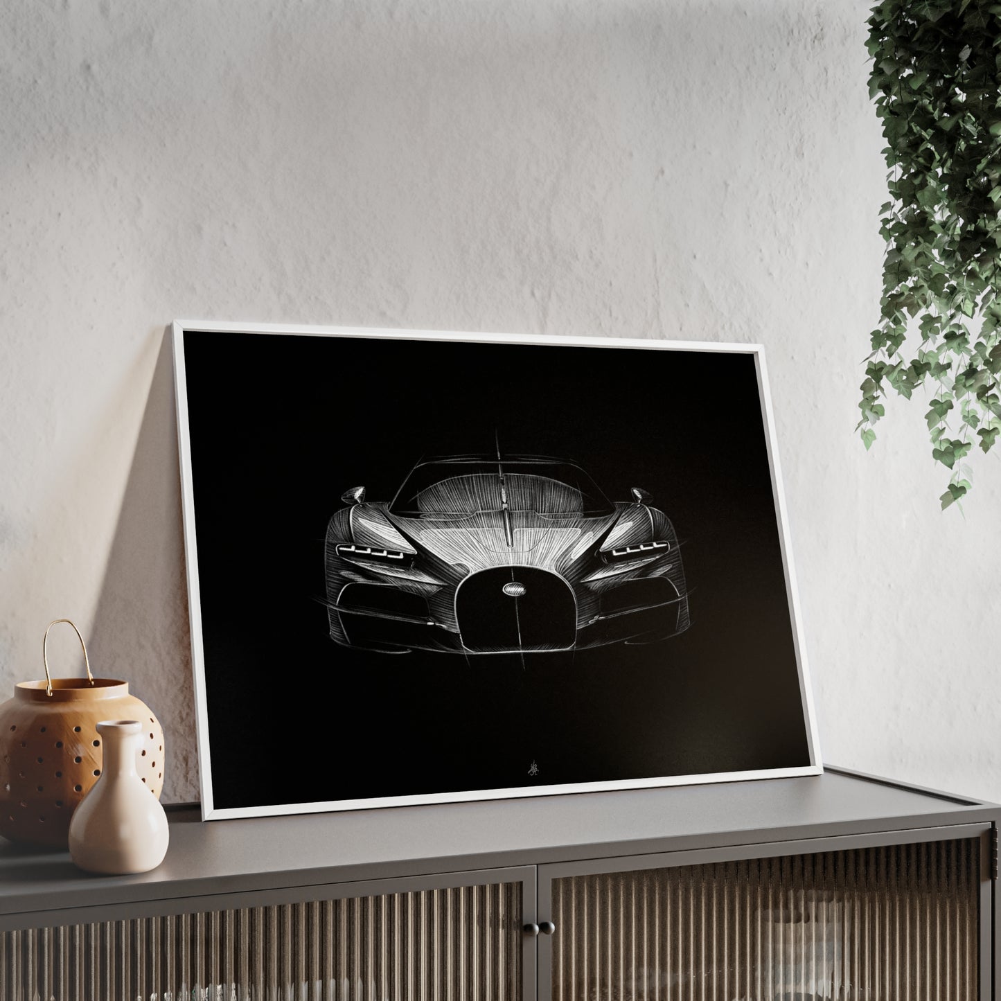 Dessin Encadré Bugatti Tourbillon, décoration hypercar