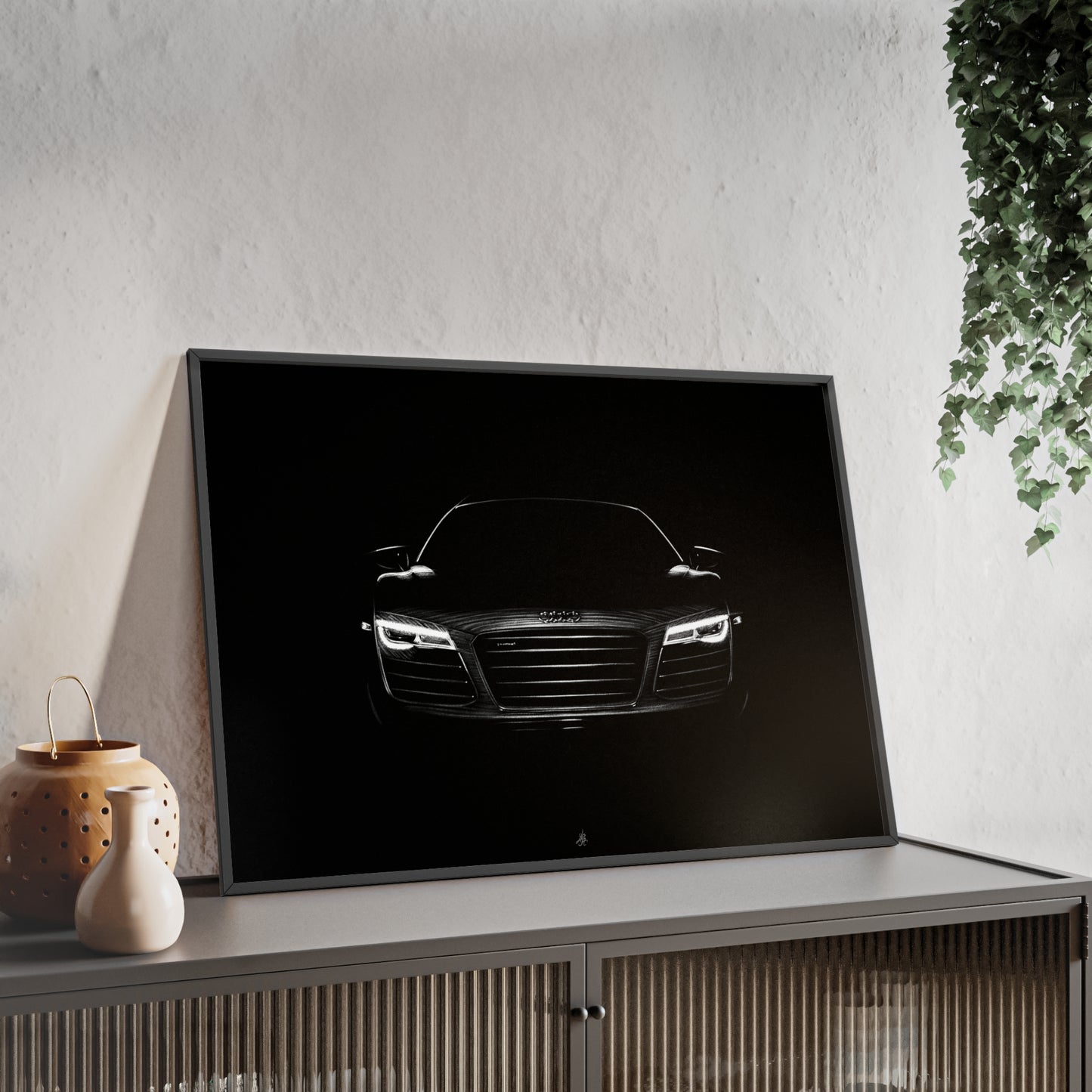 Dessin Encadré Audi R8, décoration supercar