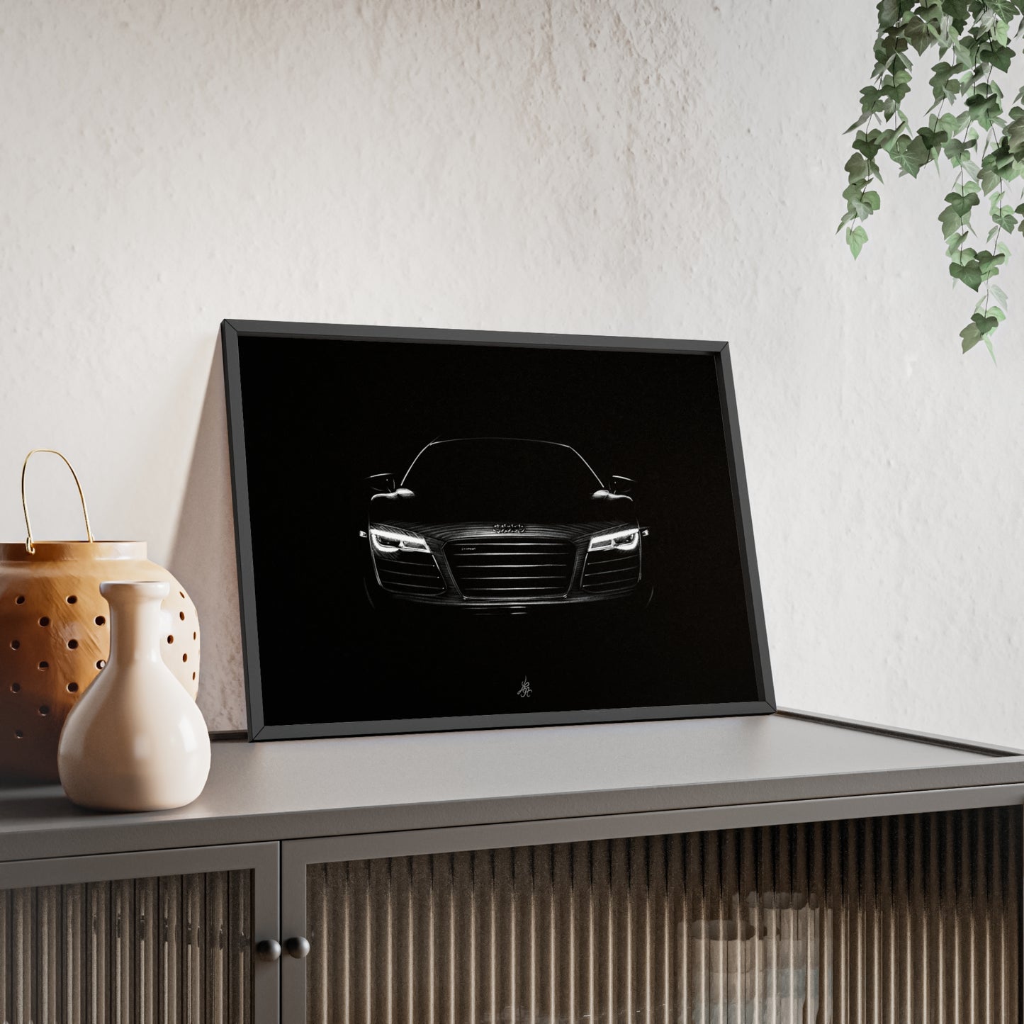Dessin Encadré Audi R8, décoration supercar
