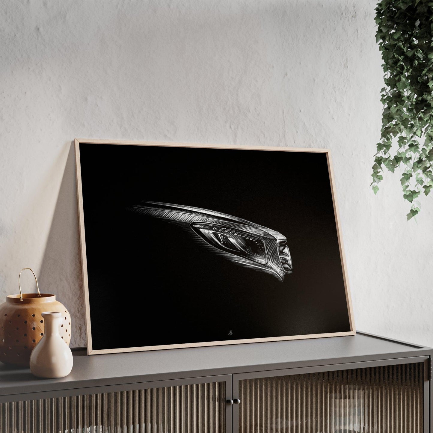 Dessin Encadré Mercedes, Classe S, 65 amg, décoration luxe-LE CADEAU AUTOMOBILE