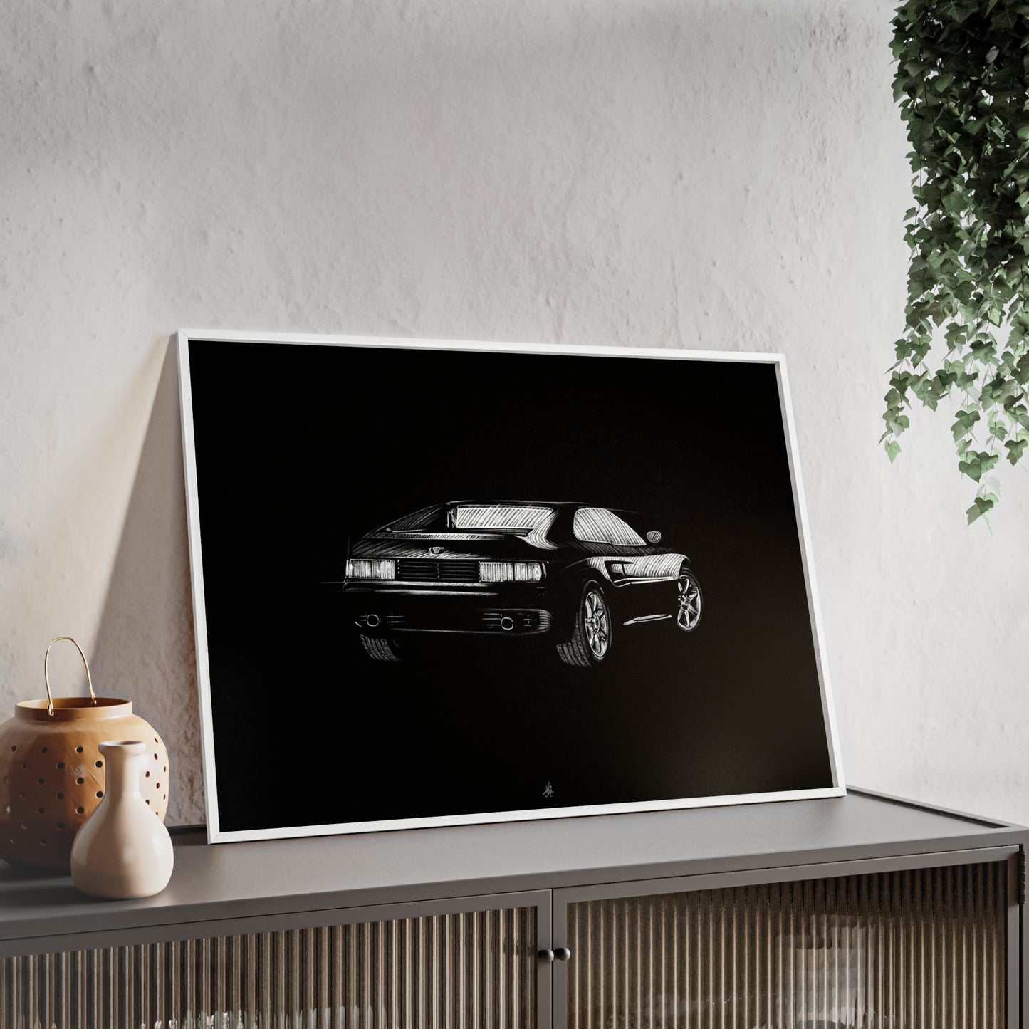 Dessin Encadré Venturi Atlantic 300, décoration supercar