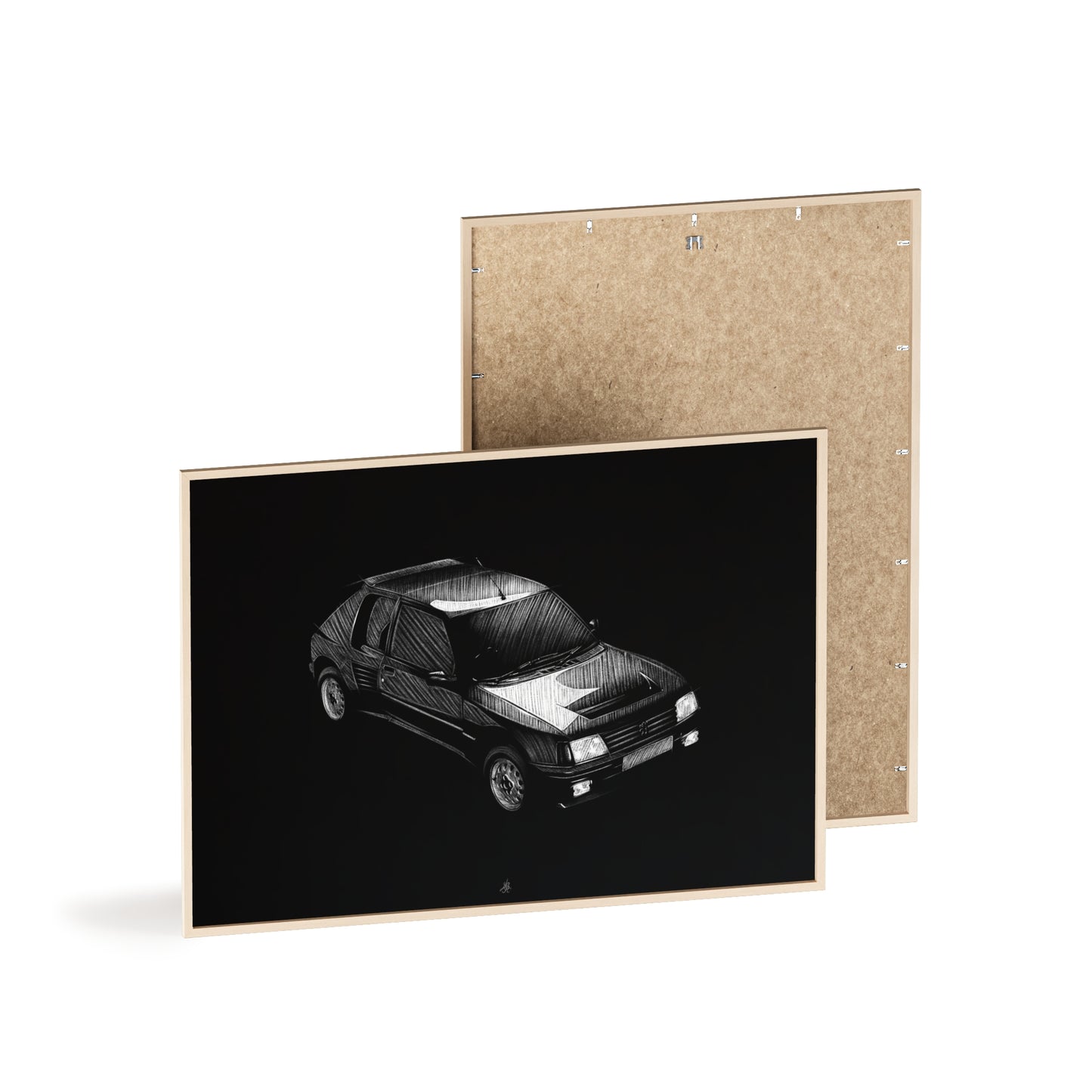 Dessin Encadré Peugeot 205 T16, décoration gti