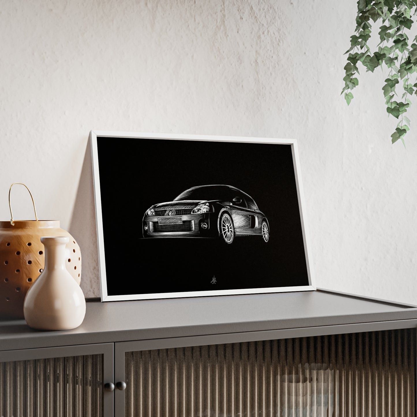 Dessin Encadré Renault Clio V6, décoration gti