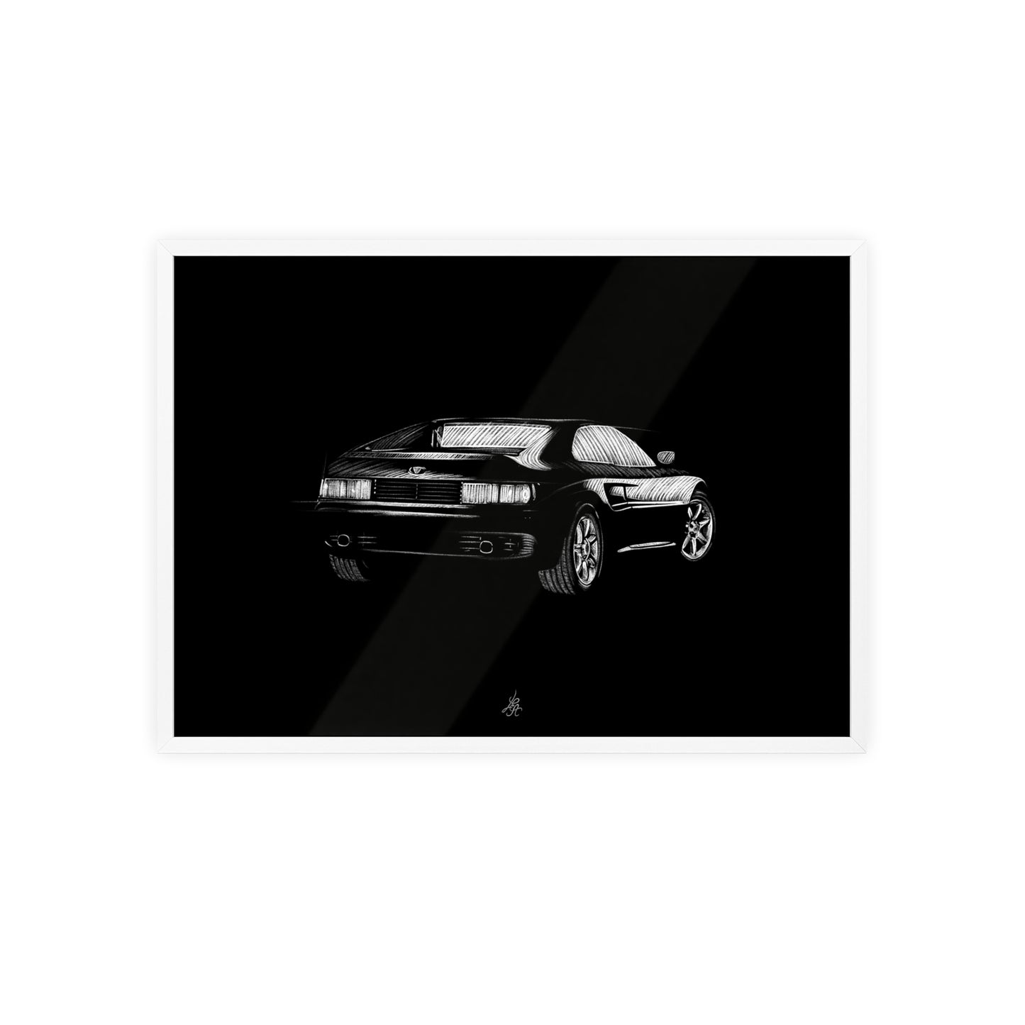 Dessin Encadré Venturi Atlantic 300, décoration supercar