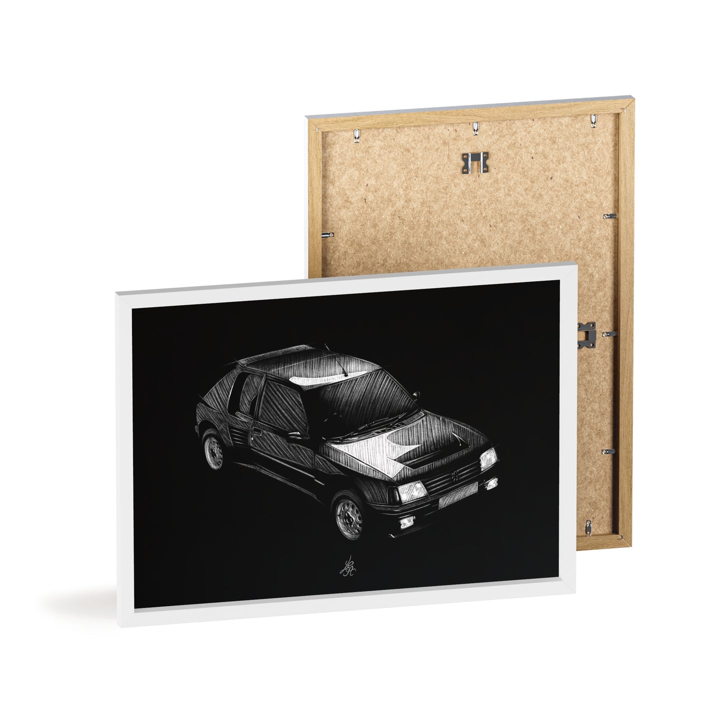 Dessin Encadré Peugeot 205 T16, décoration gti