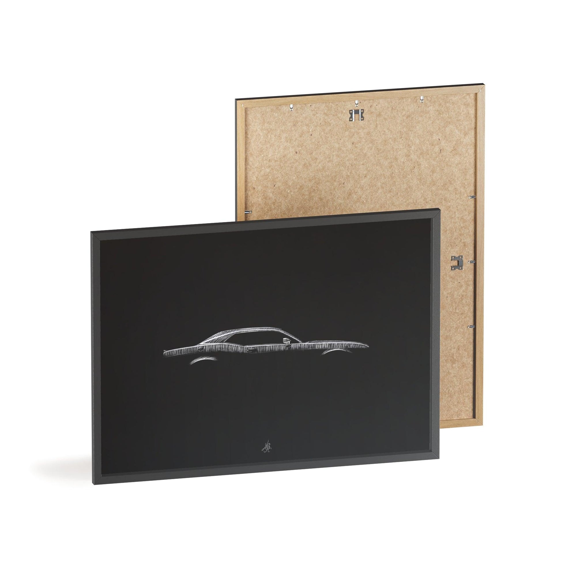 Dessin Encadré Dodge Challenger, Hellcat, décoration muscle-car-LE CADEAU AUTOMOBILE