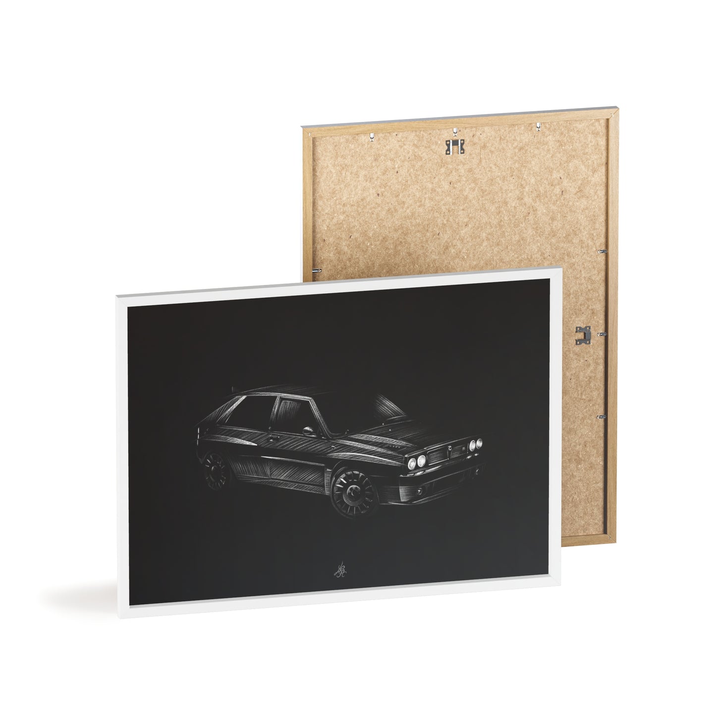 Dessin Encadré Lancia Delta Integrale, décoration rallye