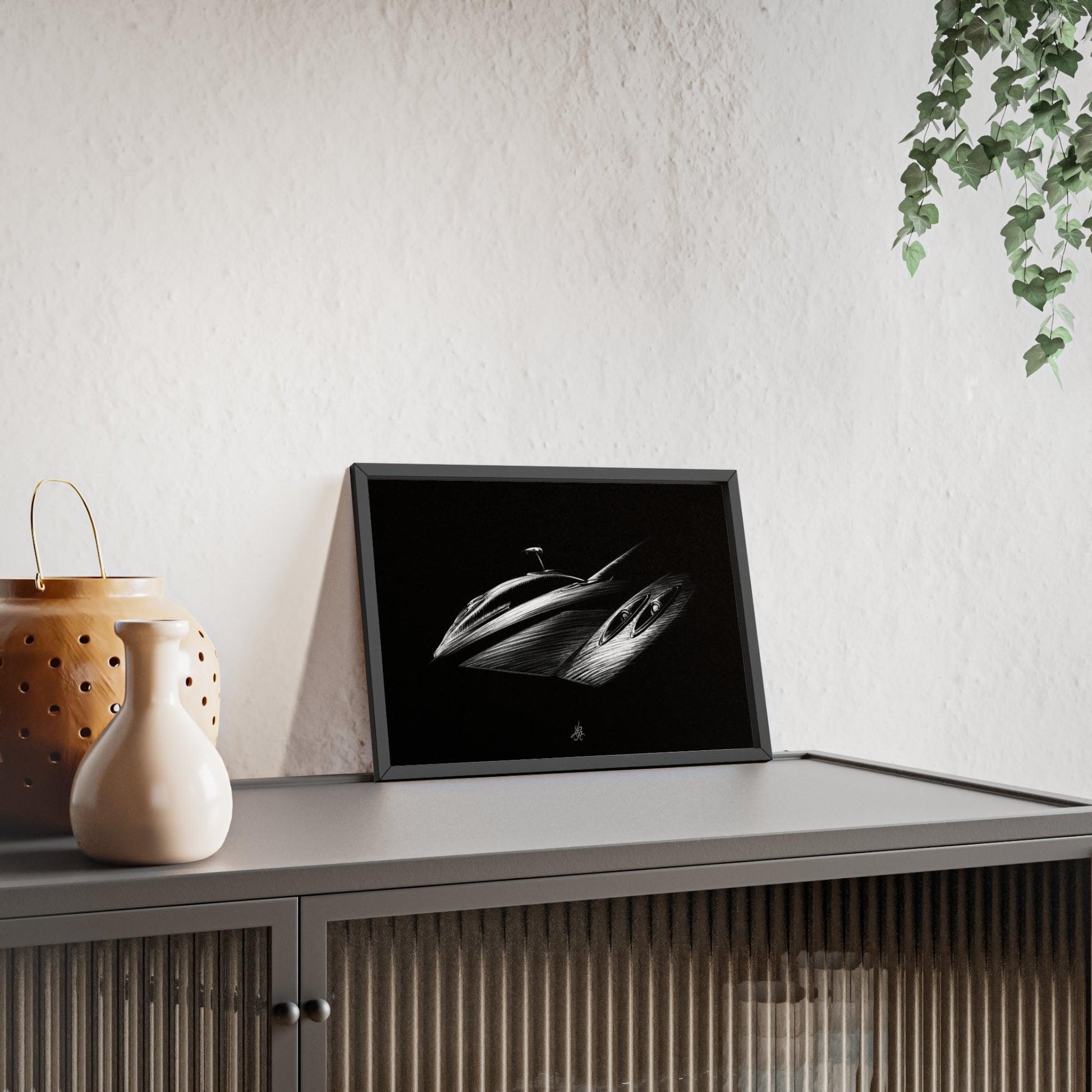 Dessin Encadré Pagani Zonda R, décoration hypercar-LE CADEAU AUTOMOBILE